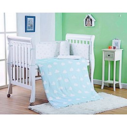 California Bear 斜紋布嬰兒床品套裝（白雲星空）770針優質100%全棉斜紋布製造