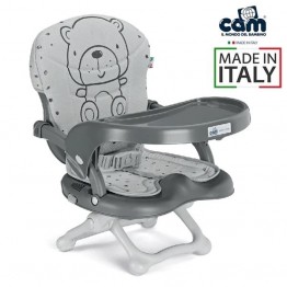 CAM 意大利 Smarty Pop 便攜小餐椅 ( 灰色 / 熊仔 ) 適合6個月至15kgs | 意大利製造