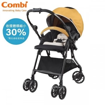 Combi 日本 Neyo Compact Auto 4CAS 嬰兒手推車（黃色）適合初生至約3歲 | 僅5.6kgs | 收摺體積縮小30%