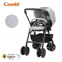 Combi 日本 CrossGo 全自動四輪轉向嬰兒手推車（灰色）適合：初生~約3歲 | 車重6.7kgs