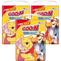 Goon 大王 學習褲 大碼 L 58片 ⭐日本限定 DISNEY JUMBO版+增量 56+2枚⭐ 9-14kgs | 原箱優惠x3包裝, 低至$97/包($1.67/片)