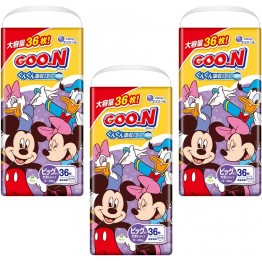 Goon 大王 學習褲 雙加大碼 XXL 36片 ⭐日本限定 DISNEY JUMBO版+增量 34+2枚⭐ 13-28kgs | 原箱優惠x3包裝, 低至$97/包($2.69/片)