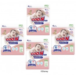 Goon 大王 尿片 細碼 S 70片 ⭐日本敏感肌設計⭐ 4-8kgs | 原箱優惠x4包裝, 低至$90/包 ($1.29/片)
