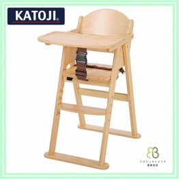 日本直送 KATOJI 木製折合高餐椅 High Chair CENA (連餐枱&安全帶) - NATURAL