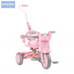 ⭐SALE⭐ Kids Star 1st Move 推控前圍三輪車 ( 甜美粉 ) 可摺合, 易於收藏