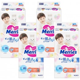 Merries 花王 尿片 大碼 L 48片 ⭐標準版⭐ 9-14kgs | 原箱優惠x4包裝, 低至$125/包($2.60/片)