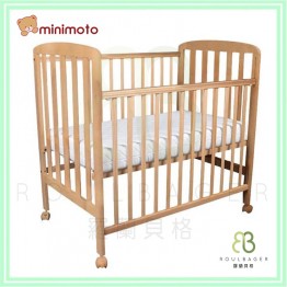 Minimoto - 馬來西亞KSK優質船木 嬰兒床 (大床 124.4 x 67.8 x 111.5cm,木色) ⭐配送10cm床褥⭐ [免費送貨]