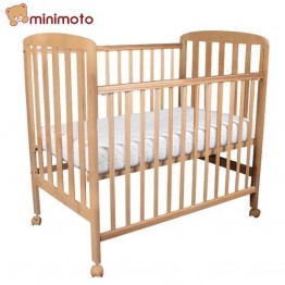 Minimoto 馬來西亞船木 嬰兒床 (大床, 木色) \\附送10cm厚床褥// 尺寸:124.4x67.8x111.5cm ⭐免費送貨⭐