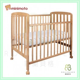 Minimoto - 馬來西亞KSK優質船木 嬰兒床 (細床 101.6 x 68.4 x 114cm,木色) ⭐配送10cm床褥⭐ [免費送貨]