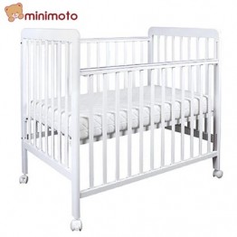 Minimoto 馬來西亞船木 嬰兒床 (特細床, 白色) \\附送8cm厚床褥// 尺寸:101.6x60.9x115.5cm ⭐代理配送#A(免運費)⭐