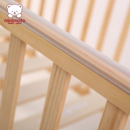 Minimoto - 馬來西亞KSK優質船木 嬰兒床 (特細床 101.6 x 60.9 x 115.5cm,木色) ⭐配送8cm床褥⭐ [免費送貨]