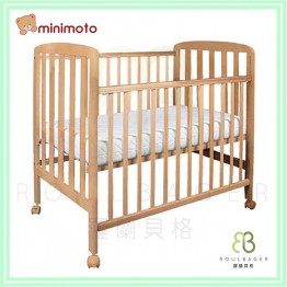 Minimoto - 馬來西亞KSK優質船木 嬰兒床 (特細床 101.6 x 60.9 x 115.5cm,木色) ⭐配送8cm床褥⭐ [免費送貨]