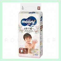 Moony NATURAL 有機棉 學習褲 大碼 L 36枚 (9~14kg) 日本版 ⭐原箱優惠 x2包裝，低至$104/包（$2.90/片）⭐