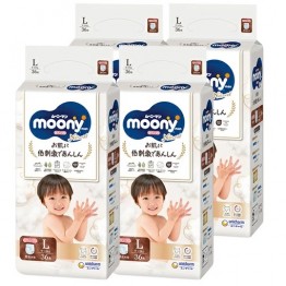 Moony NATURAL 有機棉 學習褲 大碼 L 36片 ⭐日本敏感肌⭐ 9-14kgs | 原箱優惠x4包裝, 低至$96/包($2.67/片)