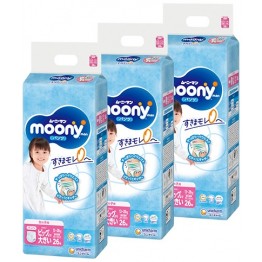Moony 學習褲 雙加大碼 XXL 26片 (女仔) ⭐日本版⭐ 13-28kgs | 原箱優惠x3包裝, 低至$100/包($3.85/片)