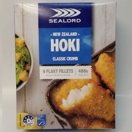 Sealord 紐西蘭 HOKI 原味 脆炸魚柳 (6塊, 480g) 野生深海鱈魚質感細緻順滑 | 外層天然香脆！