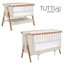 Tutti Bambini 英國 Cozee XL 床邊嬰兒床和嬰兒床 ( Scandinavian Walnut/Beige ) 適合0至2歲 
