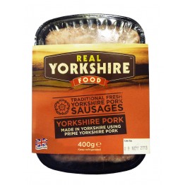 Yorkshire Cuisine 英國 傳統豬肉腸 (6條裝, 400g) 採用優質豬肉製造 | 供應英國餐廳及飯店！