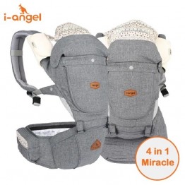 ⭐限時優惠⭐ i-angel 韓國 4合1 New Miracle 四季型腰櫈揹帶 ( 防水淺灰 ) 原裝行貨 | 適合3個月至20公斤【代理配送#B(免運費)】⭐RB會員低至$1,584⭐