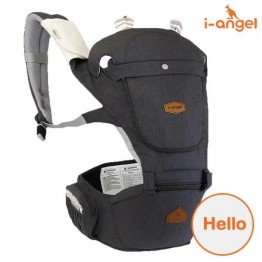 i-angel 韓國 2合1 Hello 四季型腰櫈揹帶 ( 炭灰 ) 原裝行貨 | 適合3個月以上【代理配送#B(免運費)】⭐RB會員低至$1,336⭐
