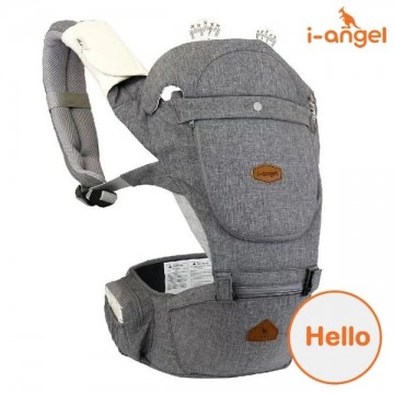 i-angel 韓國 2合1 Hello 四季型腰櫈揹帶 ( 淺灰 ) 原裝行貨 | 適合3個月以上【代理配送#B(免運費)】⭐RB會員低至$1,336⭐